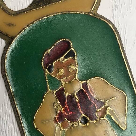 Vintage Enamel Greek Dancer Boy Bottle Opener Decorative Greece Souvenir - Picture 8 of 8